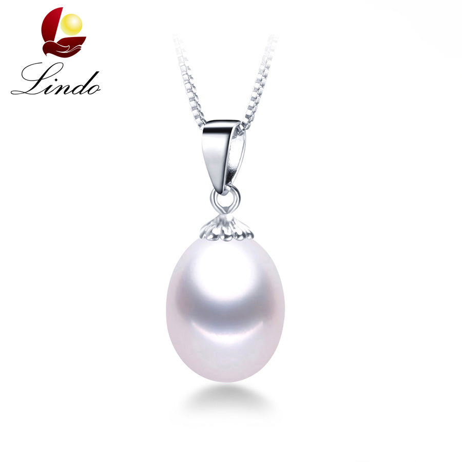 925 sterling silver necklace pendant for women genuine freshwater pearl jewelry 8-9mm wholesale price 3 colors small size