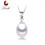 925 sterling silver necklace pendant for women genuine freshwater pearl jewelry 8-9mm wholesale price 3 colors small size