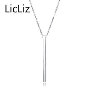 LicLiz Chic 925 Sterling Silver Bar Pendant Chocker Necklaces Punk Style New Year's Gifts Fine Jewelry For Women Collares LN0192