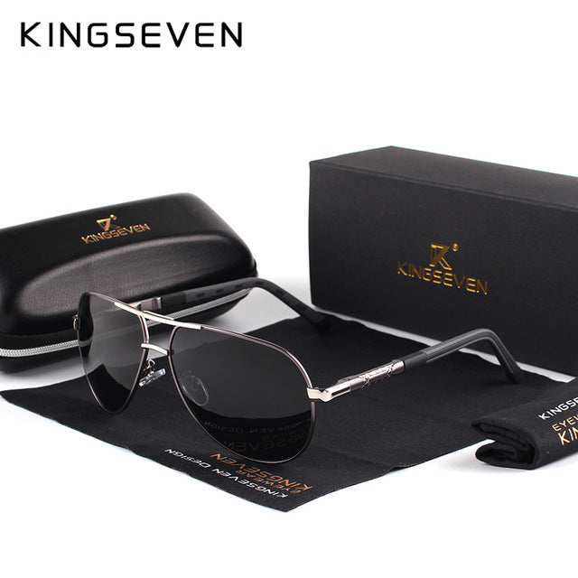 KINGSEVEN Aluminum Magnesium Men's Sunglasses Polarized Men Coating Mirror Glasses oculos Male Eyewear Accessories For Men K725