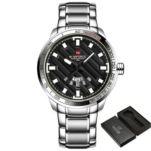 NAVIFORCE Luxury Brand Men Stainless Steel Gold Watch Men's Quartz Clock Man Sports Waterproof Wrist Watches relogio masculino