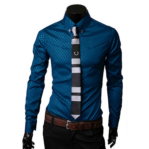 Men Plaid Shirts Brand 5XL 2016 New Mens Dress Shirts Long Sleeve Slim Casual Black White Social Male Clothes Chemise Homme 25