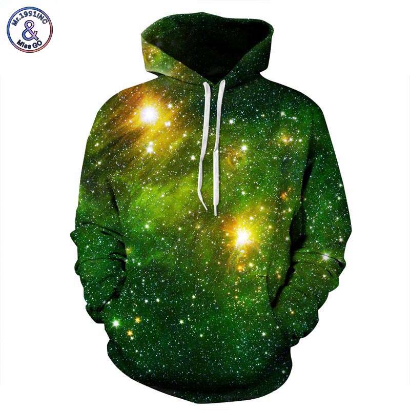 Mr.1991INC Space Galaxy 3d Sweatshirts Men/Women Hoodies With Hat Print Stars Nebula Autumn Winter Loose Thin Hooded Hoody Tops