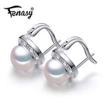 FENASY pearl jewelry natural pearl earrings freshwater pearl earrings for women 925 sterling silver ,new trendy Stud Earrings