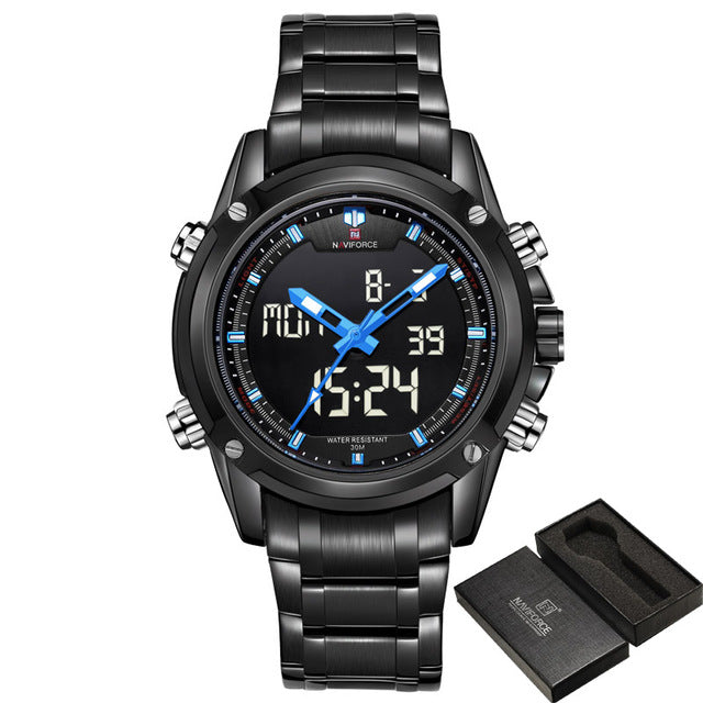NAVIFORCE Luxury Brand Men Sports Army Military Watches Men's Quartz Analog LED Clock Male Waterproof Watch relogio masculino