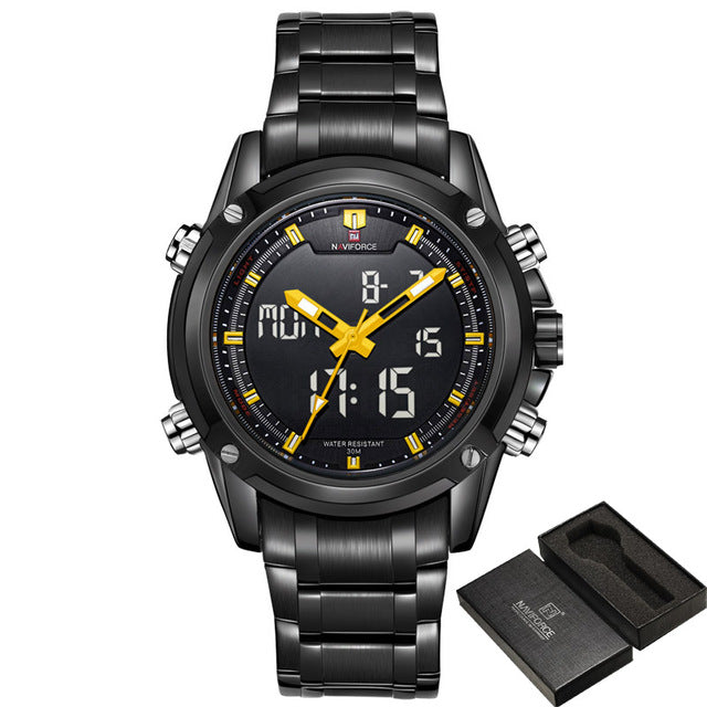 NAVIFORCE Luxury Brand Men Sports Army Military Watches Men's Quartz Analog LED Clock Male Waterproof Watch relogio masculino