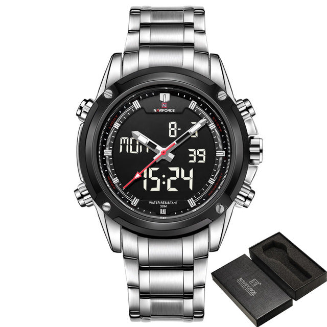 NAVIFORCE Luxury Brand Men Sports Army Military Watches Men's Quartz Analog LED Clock Male Waterproof Watch relogio masculino