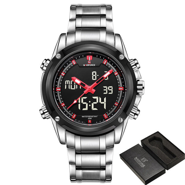NAVIFORCE Luxury Brand Men Sports Army Military Watches Men's Quartz Analog LED Clock Male Waterproof Watch relogio masculino