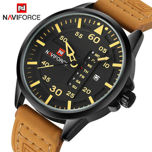 NAVIFORCE Luxury Brand Men Army Military Watches Men's Quartz Date Clock Man Leather Strap Sports Wrist Watch Relogio Masculino