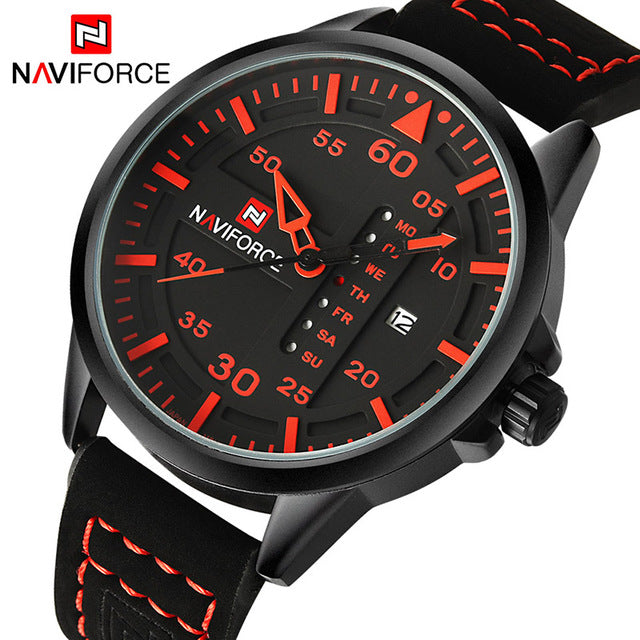 NAVIFORCE Luxury Brand Men Army Military Watches Men's Quartz Date Clock Man Leather Strap Sports Wrist Watch Relogio Masculino