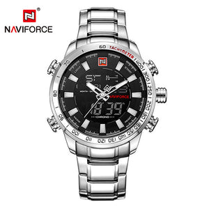 NAVIFORCE Luxury Brand Mens Sport Watch Gold Quartz Led Clock Men Waterproof Wrist Watch Male Military Watches Relogio Masculino