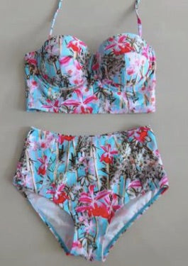 New High Waist Bikini Set Black  2XL Swimsuit Swimwear High Quality Material
