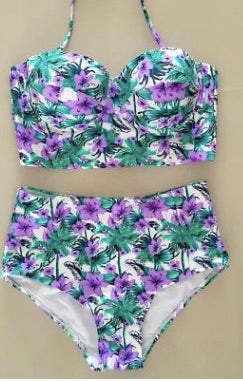New High Waist Bikini Set Black  2XL Swimsuit Swimwear High Quality Material