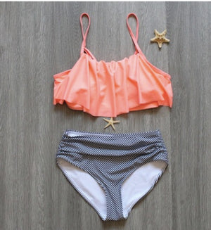 New High Waist Bikini Set Black  2XL Swimsuit Swimwear High Quality Material