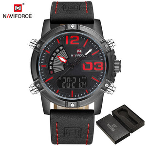 2017 NAVIFORCE Men's Fashion Sport Watches Men Quartz Analog Date Clock Man Leather Military Waterproof Watch Relogio Masculino