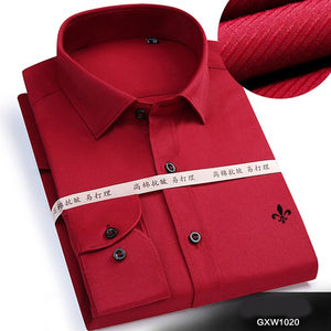 DUDALINA 2017 Men Casual Long Sleeved Solid shirt Slim Fit Male Social Business Dress Shirt Brand Men Clothing Soft Comfortable