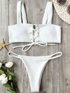 ZAFUL 2017 Hot New Push Up Bikini Sexy Lace Up Top Women Swimwear Swimsuit Beach Brazillian Bikini Set Female Bathing Suits