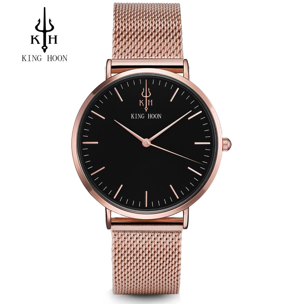 KING HOON Luxury Steel Mesh Women Watch Ladies Ultra Thin Stainless Steel Band Quartz Wristwatch Fashion Female Clock Relogio