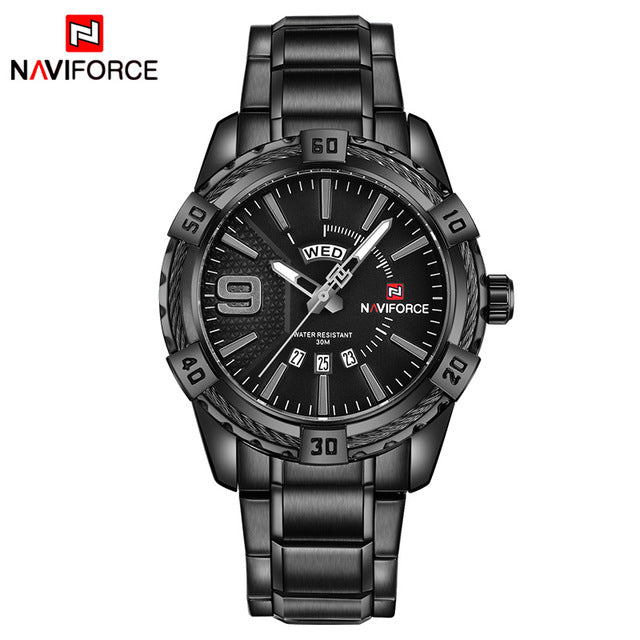 NAVIFORCE Fashion Casual Brand Waterproof Quartz Watch Men Military Stainless Steel Sports Watches Man Clock Relogio Masculino