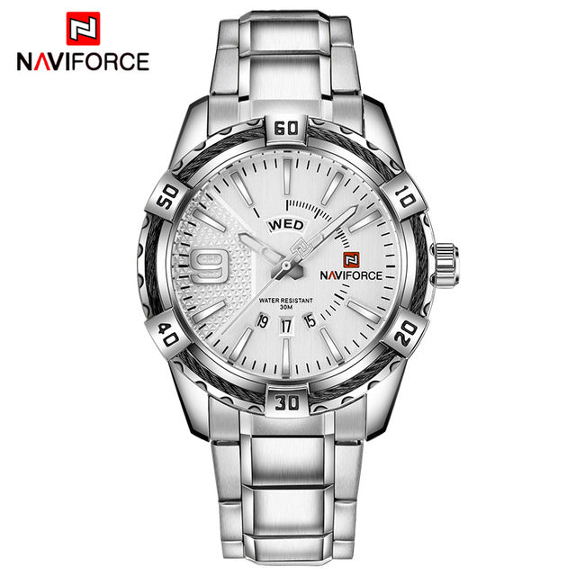 NAVIFORCE Fashion Casual Brand Waterproof Quartz Watch Men Military Stainless Steel Sports Watches Man Clock Relogio Masculino