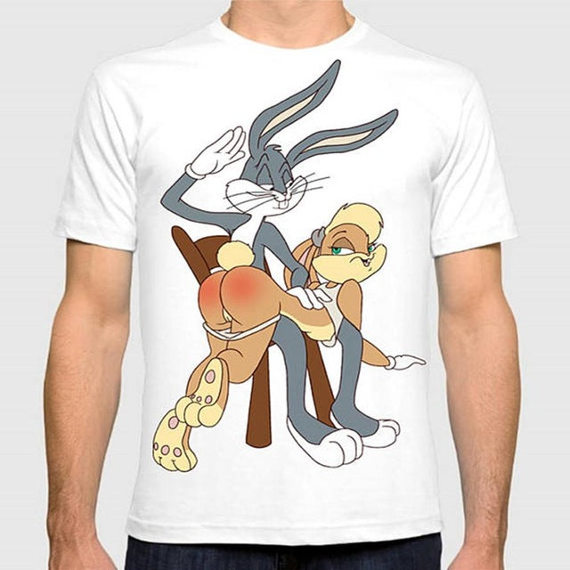 Rabbit Bunny and Lola T-Shirt Men and Women Bugs Cartoon Tee big Size S-XXXL