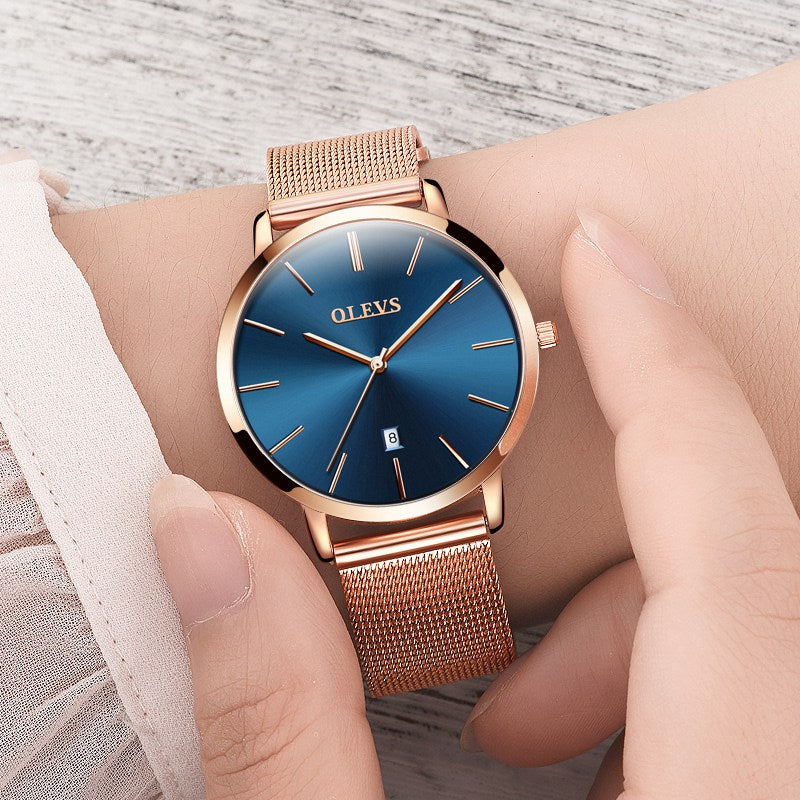 Genuine watch OLEVS Brand Luxury Women Watches Waterproof Business Rose Gold Stainless Steel Ladies Quartz Calendar Wrist watch