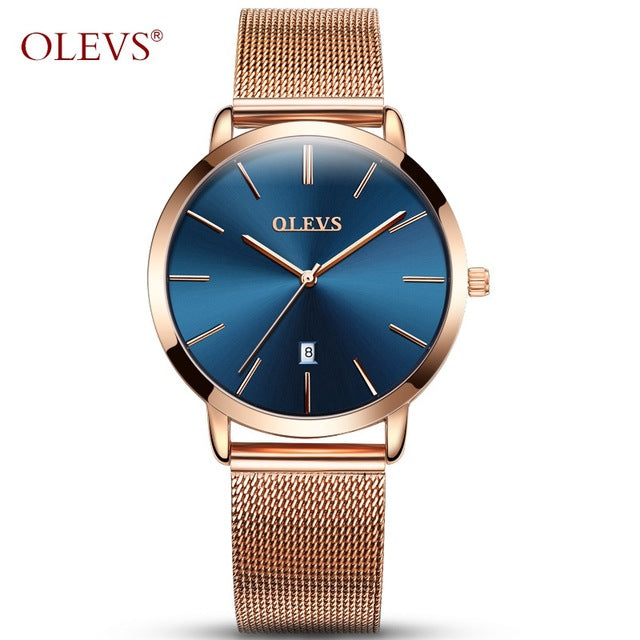 Genuine watch OLEVS Brand Luxury Women Watches Waterproof Business Rose Gold Stainless Steel Ladies Quartz Calendar Wrist watch