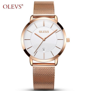 Genuine watch OLEVS Brand Luxury Women Watches Waterproof Business Rose Gold Stainless Steel Ladies Quartz Calendar Wrist watch