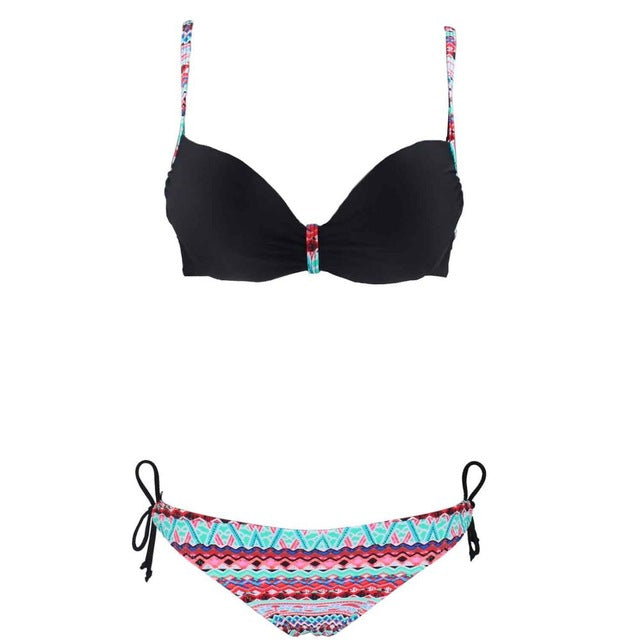 Bikini 2018 Swimwear Women Halter Vintage Bathing Suit Bikini Push Up Padding Sexy Brazilian Tropical Swimsuit Bikini