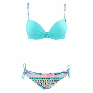 Bikini 2018 Swimwear Women Halter Vintage Bathing Suit Bikini Push Up Padding Sexy Brazilian Tropical Swimsuit Bikini