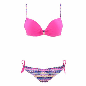 Bikini 2018 Swimwear Women Halter Vintage Bathing Suit Bikini Push Up Padding Sexy Brazilian Tropical Swimsuit Bikini
