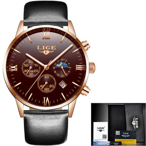 LIGE Watch Men Fashion Sports Quartz Clock Mens Watches Top Brand Luxury Full Steel Business Waterproof Watch Relogio Masculino