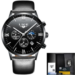 LIGE Watch Men Fashion Sports Quartz Clock Mens Watches Top Brand Luxury Full Steel Business Waterproof Watch Relogio Masculino