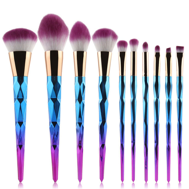 Pro Colorful Soft Makeup Brushes Set Foundation Powder Blush Eye Shadow Coutour Blending Make Up Brush Beauty Cosmetic Tool Kit