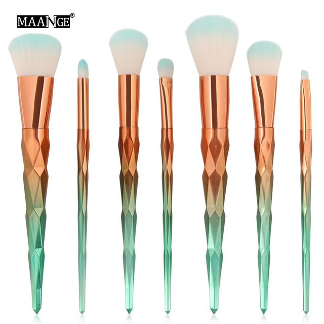 Pro Colorful Soft Makeup Brushes Set Foundation Powder Blush Eye Shadow Coutour Blending Make Up Brush Beauty Cosmetic Tool Kit