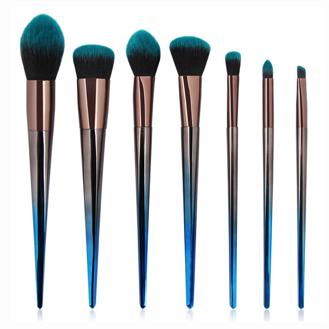 Pro Colorful Soft Makeup Brushes Set Foundation Powder Blush Eye Shadow Coutour Blending Make Up Brush Beauty Cosmetic Tool Kit