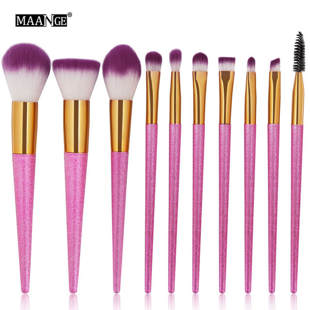 Pro Colorful Soft Makeup Brushes Set Foundation Powder Blush Eye Shadow Coutour Blending Make Up Brush Beauty Cosmetic Tool Kit