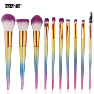 Pro Colorful Soft Makeup Brushes Set Foundation Powder Blush Eye Shadow Coutour Blending Make Up Brush Beauty Cosmetic Tool Kit