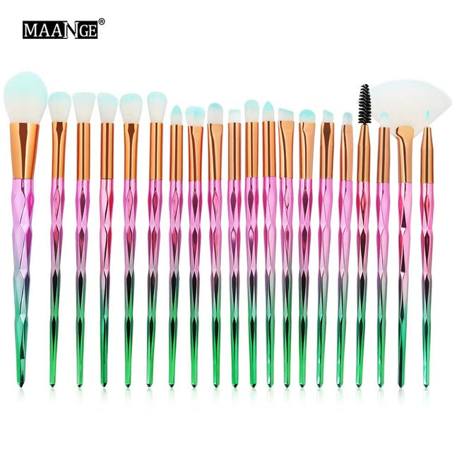 Pro Colorful Soft Makeup Brushes Set Foundation Powder Blush Eye Shadow Coutour Blending Make Up Brush Beauty Cosmetic Tool Kit