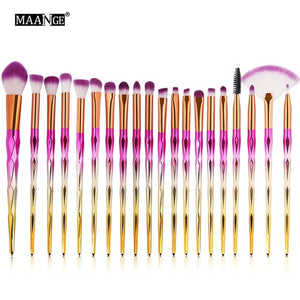 Pro Colorful Soft Makeup Brushes Set Foundation Powder Blush Eye Shadow Coutour Blending Make Up Brush Beauty Cosmetic Tool Kit