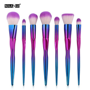 Pro Colorful Soft Makeup Brushes Set Foundation Powder Blush Eye Shadow Coutour Blending Make Up Brush Beauty Cosmetic Tool Kit