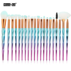 Pro Colorful Soft Makeup Brushes Set Foundation Powder Blush Eye Shadow Coutour Blending Make Up Brush Beauty Cosmetic Tool Kit