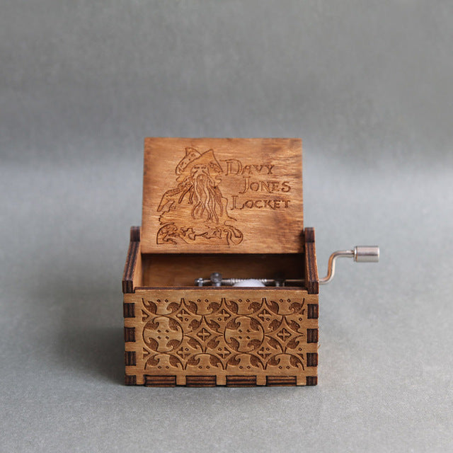 Antique Carved Music Box game of thrones harry potter Star Wars Wooden Hand Crank Theme