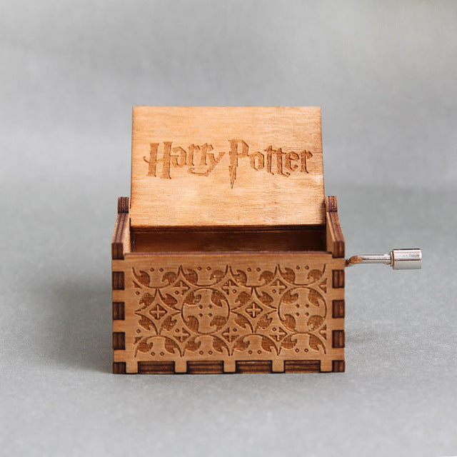 Antique Carved Music Box game of thrones harry potter Star Wars Wooden Hand Crank Theme