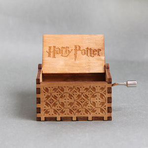 Antique Carved Music Box game of thrones harry potter Star Wars Wooden Hand Crank Theme