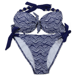 EONAR Bikinis Women 2018 Print Floral Swimsuits Brazilian Push Up Halter Bikini Set Bathing Suits Plus Size Swimwear Female XXL