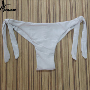 2018 Sexy Solid Thong Bikini Brazilian Cut Swimwear Women Bottom Adjustable Briefs Swimsuit Panties Underwear Thong Bathing Suit