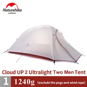 Naturehike CloudUp Series Ultralight Hiking Tent 20D Fabric For 2 Person With Mat NH15T002-T