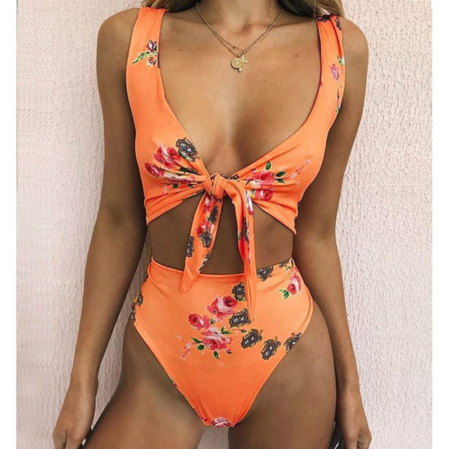 High Waist Swimsuit 2018 New Sexy Print Bikinis Women Swimwear Push Up Bathing Suit Swim Summer Beach Wear Brazilian Bikini Set