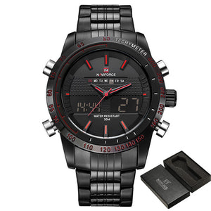 Luxury Brand NAVIFORCE Men Fashion Sport Watches Men's Quartz Digital Analog Clock Man Full Steel Wrist Watch relogio masculino